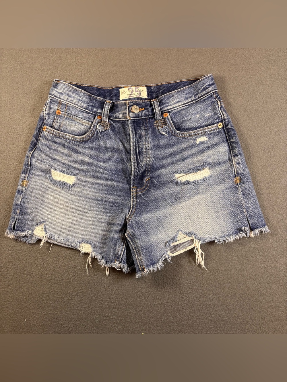 Free People Shorts Women’s We the Free Makai Twist & Shout Denim Cut Off Size 25